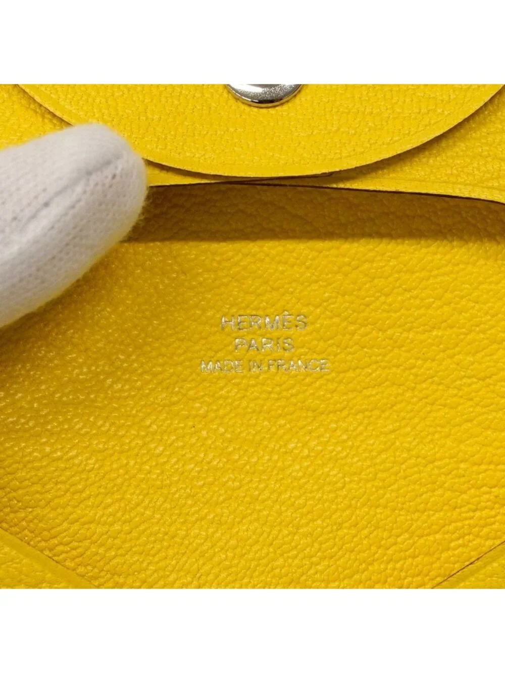 Hermes Coin Case Bastia Chevre Mysore Jaune Nable Silver